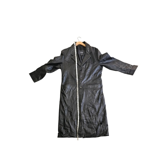 Vera Pelle Vintage Long Black Leather Coat – Men's - Picture 6 of 8
